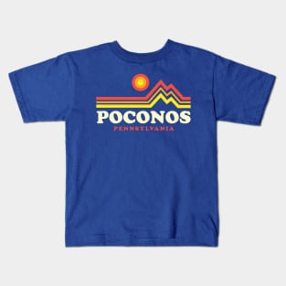 Pocono Mountains Retro Pennsylvania Kids T-Shirt